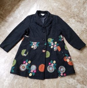 EUC Lined North Style button down Dress Coat